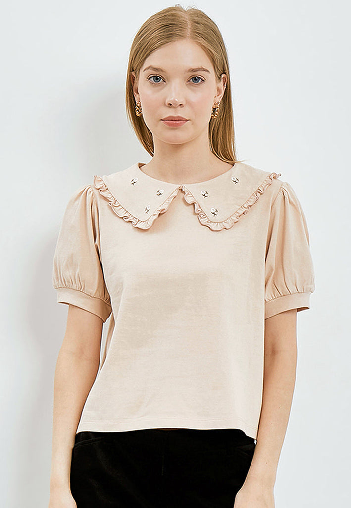 Embroidery Collar Top