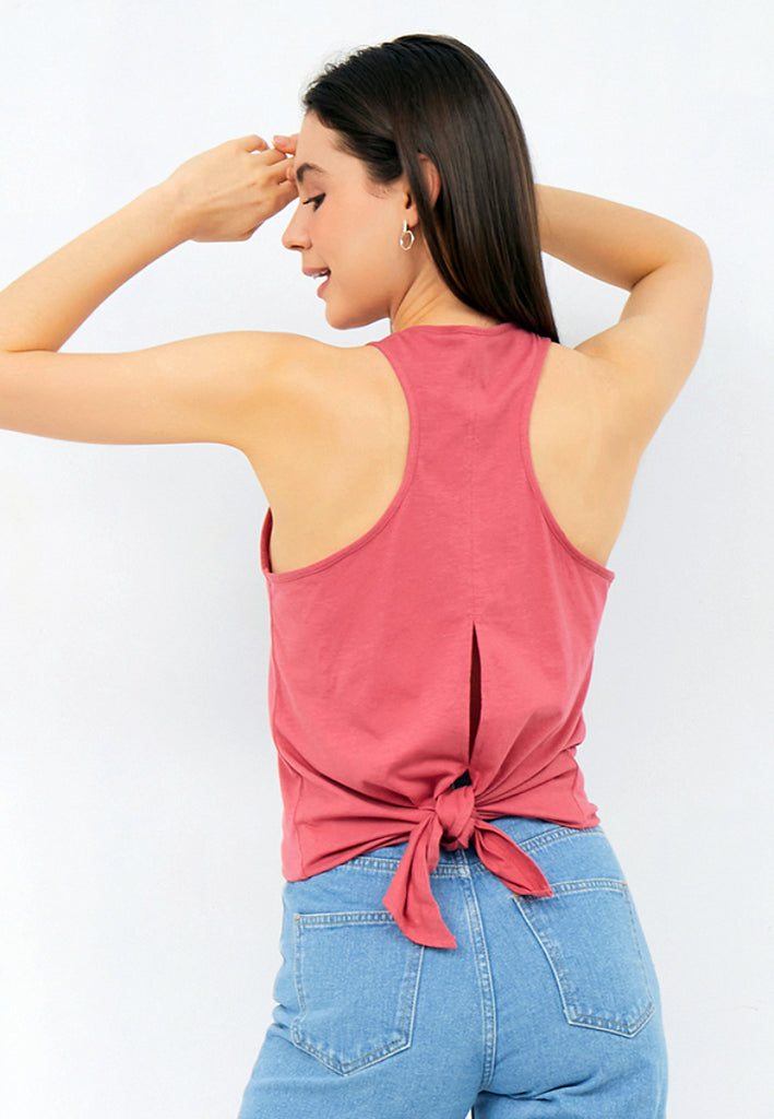 Sport Tank Top with Back Knot Details