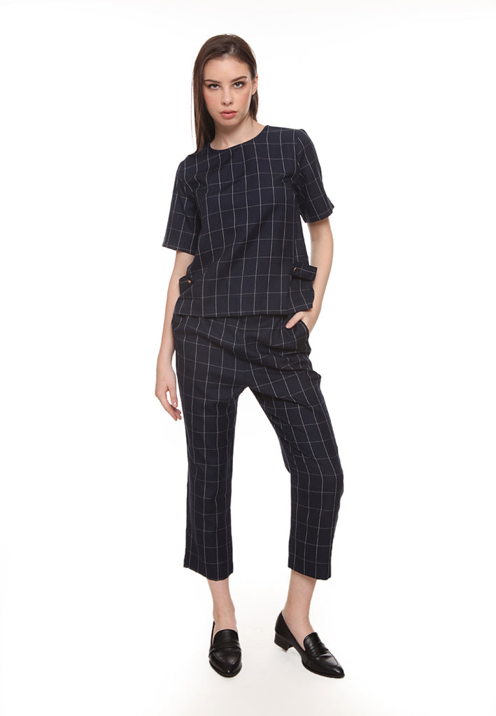 Checked Crop Pants