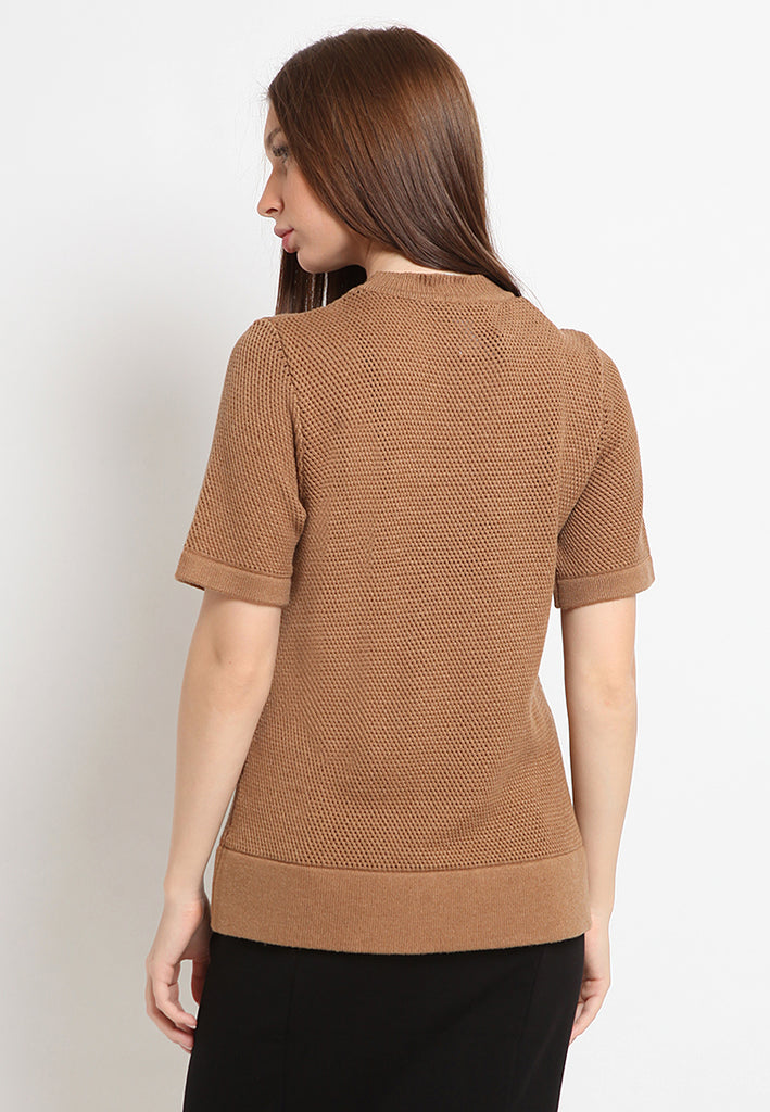 Short Sleeve Highneck Sweater