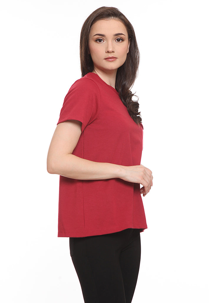 Short sleeve top with flap