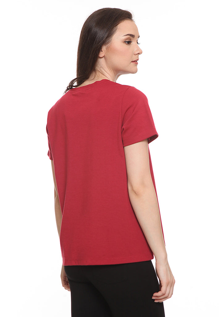 Short sleeve top with flap