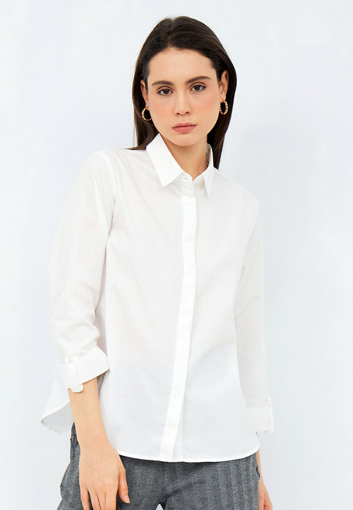 Roll Up Sleeve Blouse