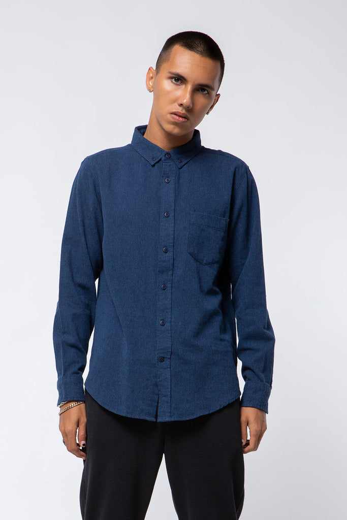 Brush Twill Shirt L/S Navy